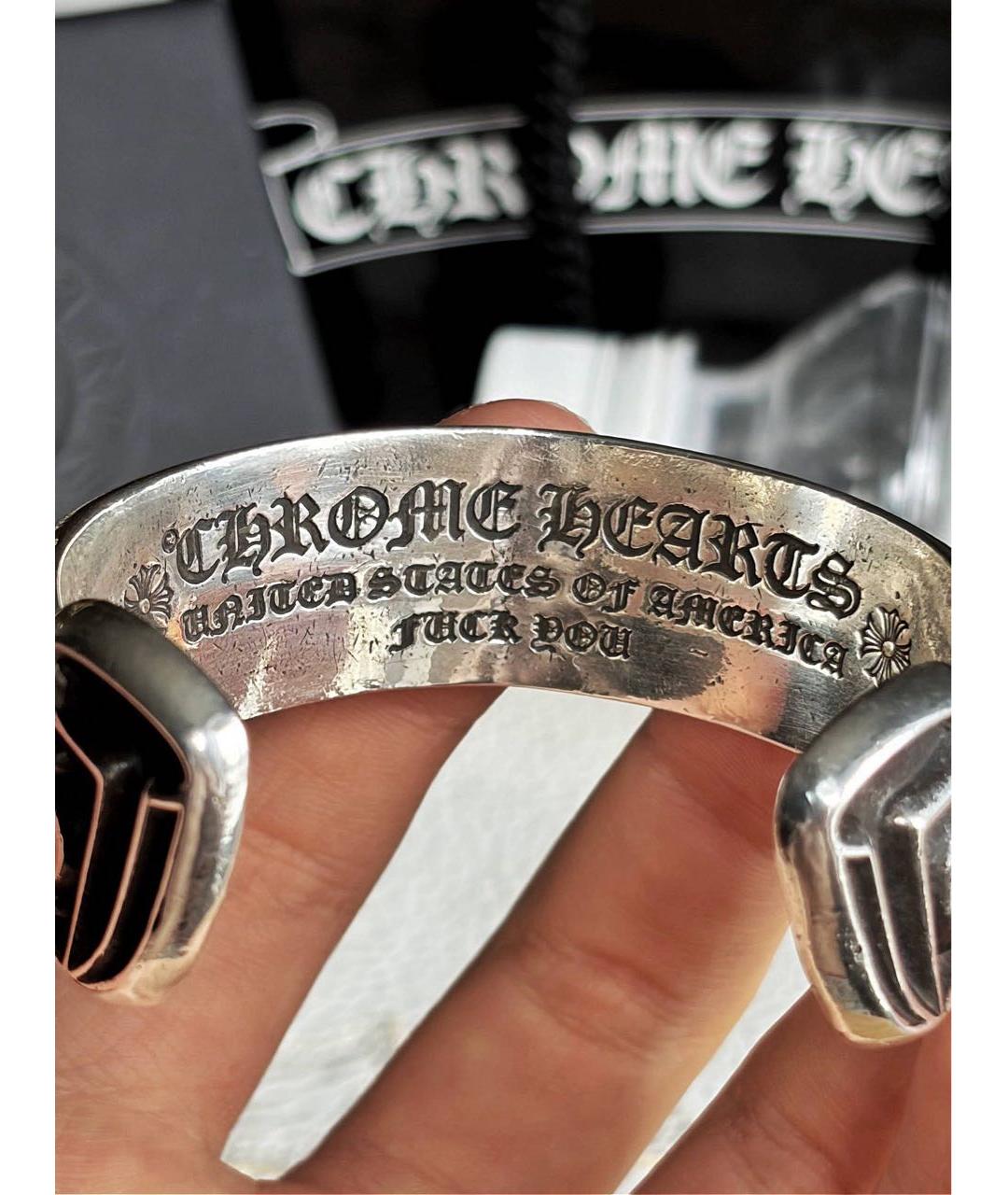 CHROME HEARTS Серебряный серебряный браслет, фото 4