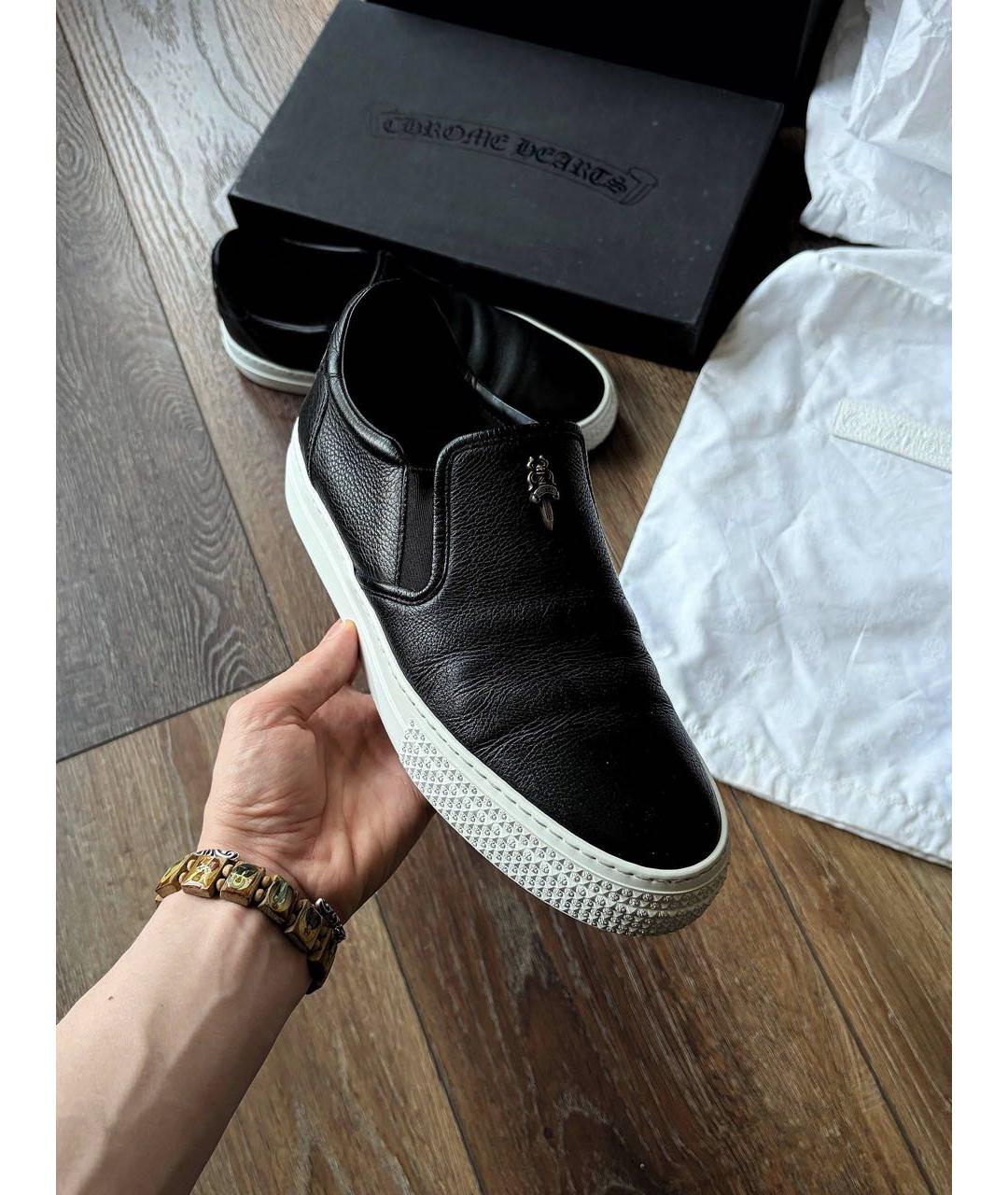 CHROME HEARTS Черные кожаные лоферы, фото 2