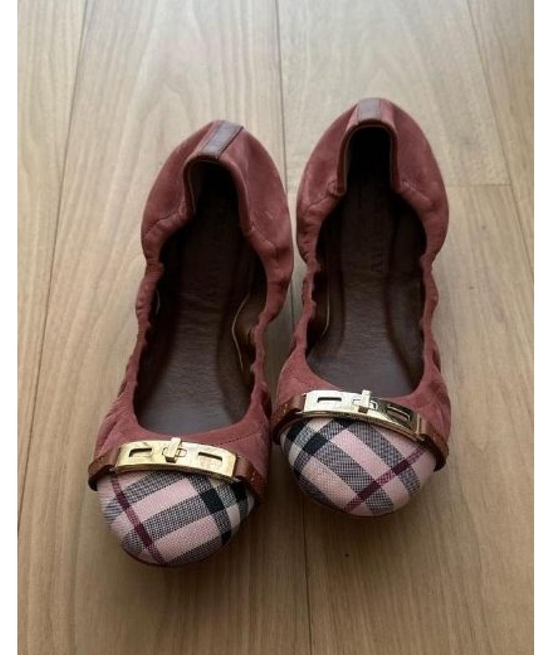 BURBERRY Коричневые кожаные балетки, фото 5
