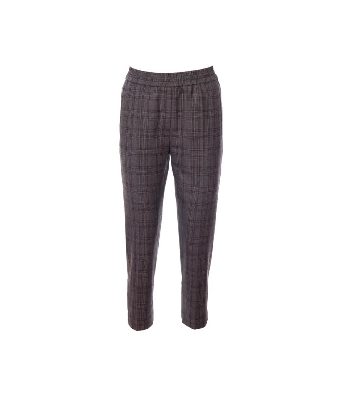 BRUNELLO CUCINELLI Серые шерстяные брюки узкие, фото 1