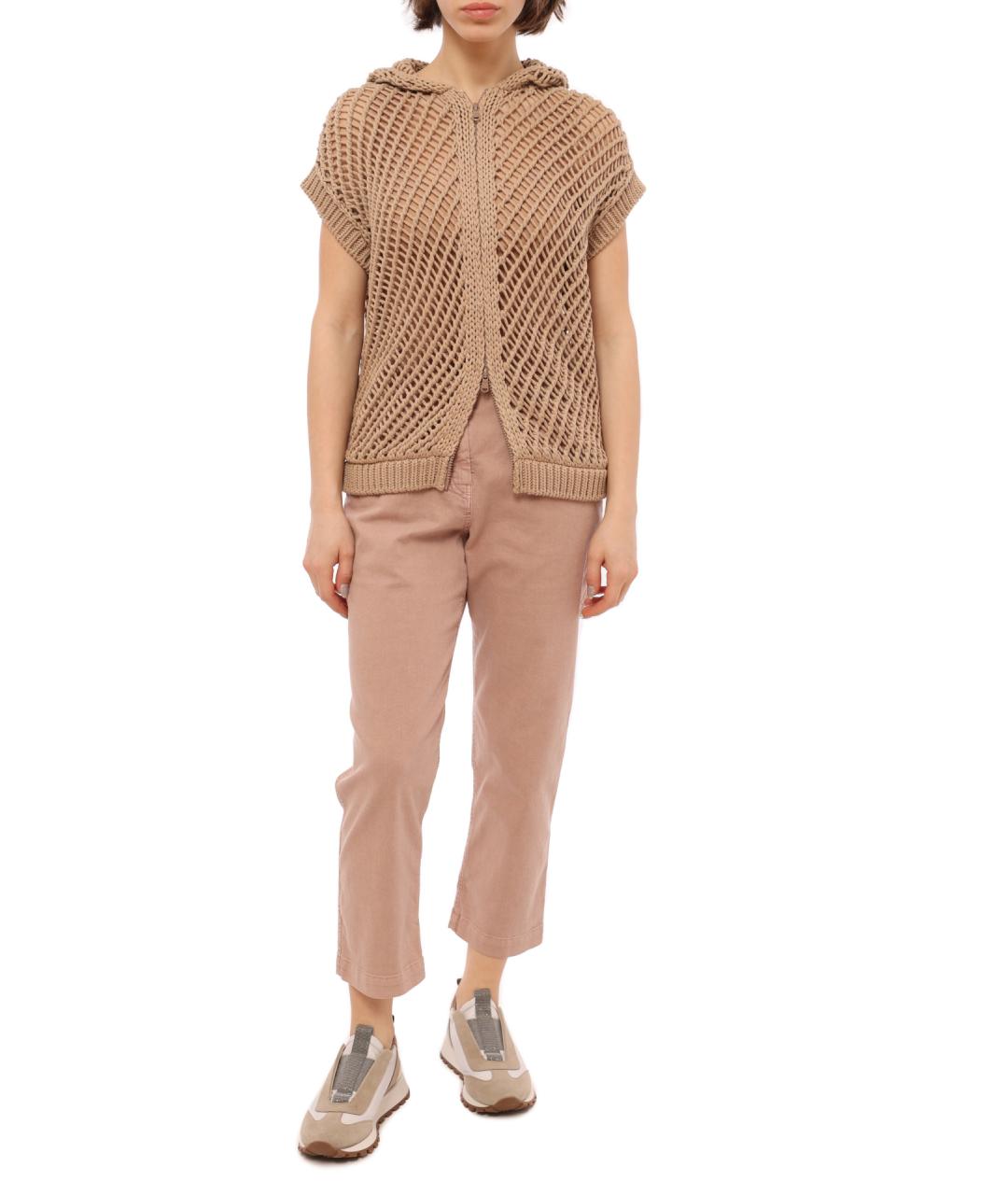 BRUNELLO CUCINELLI Розовые хлопковые прямые джинсы, фото 2