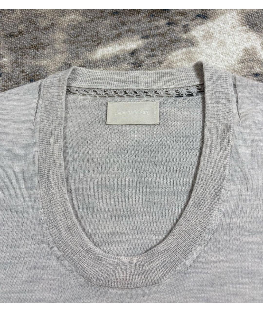 ZADIG & VOLTAIRE Серый шерстяной джемпер / свитер, фото 3