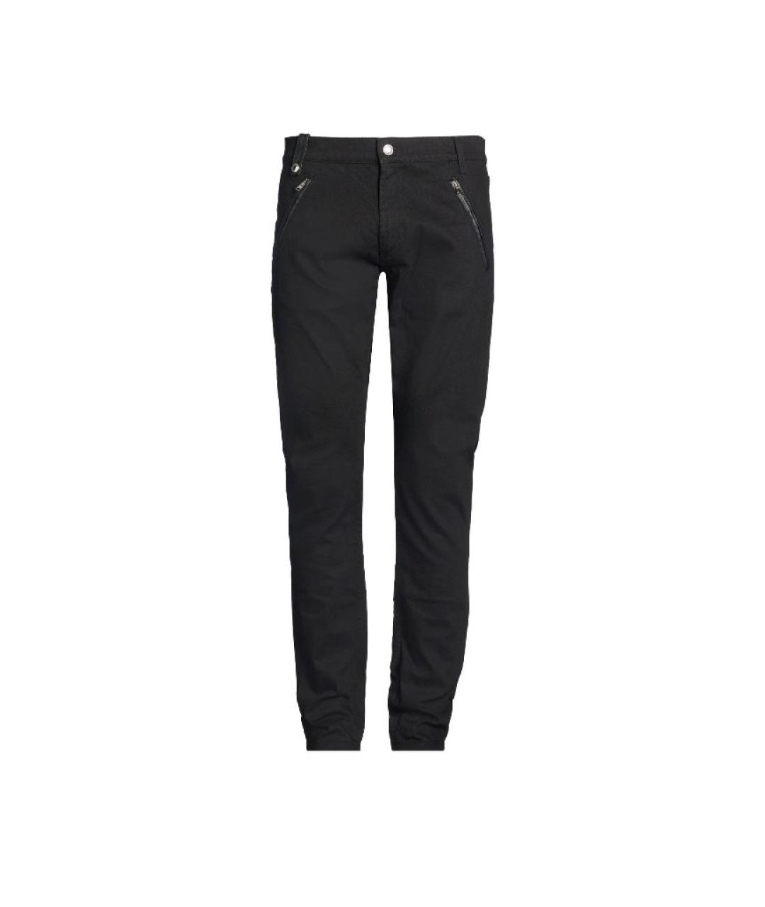 ALEXANDER MCQUEEN Черные хлопко-эластановые джинсы скинни, фото 1