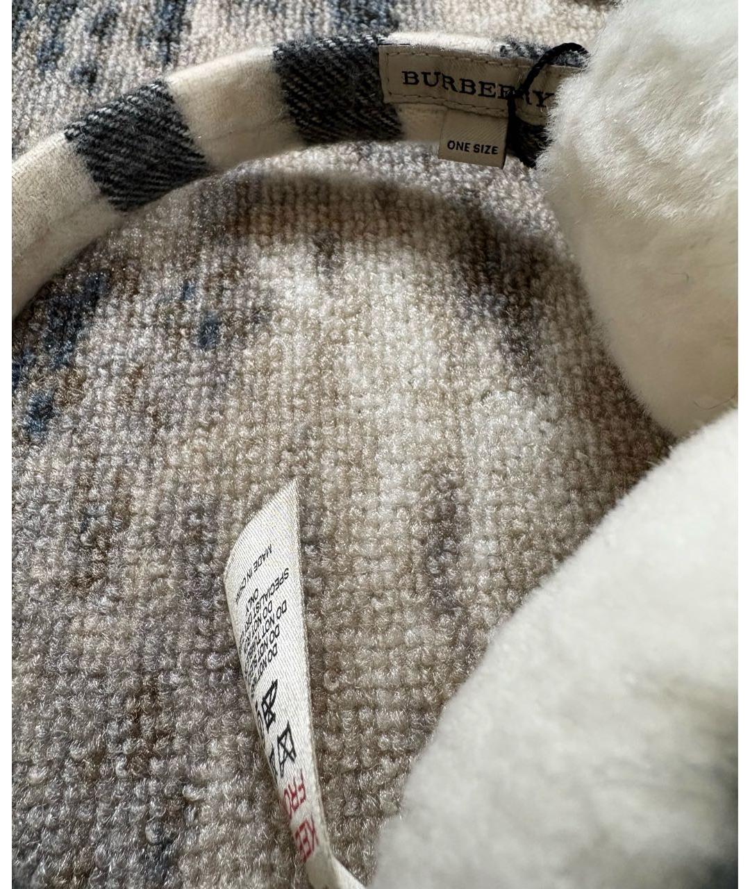 BURBERRY Бежевые кашемировые наушники, фото 4