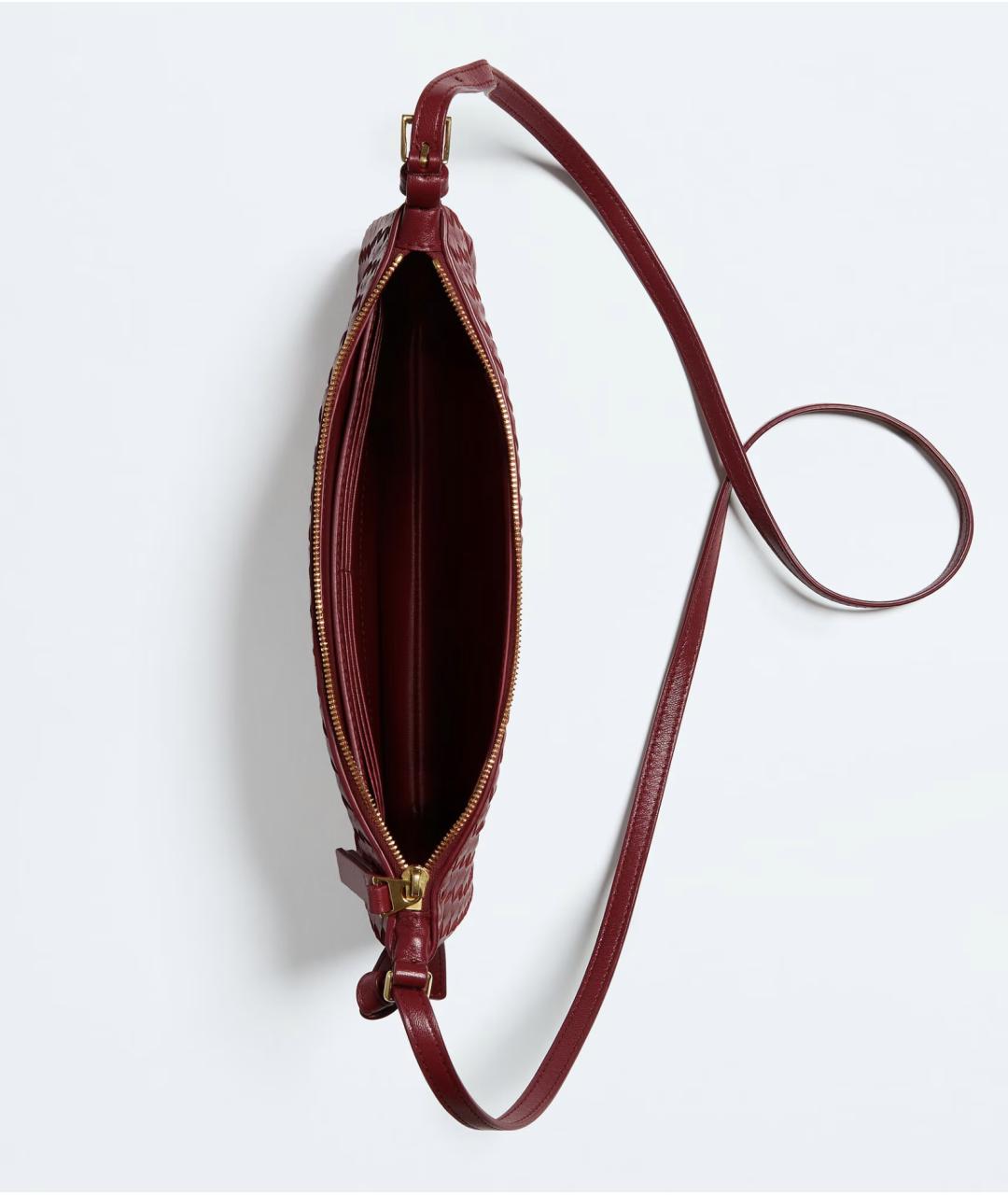 BOTTEGA VENETA Бордовая кожаная сумка через плечо, фото 3