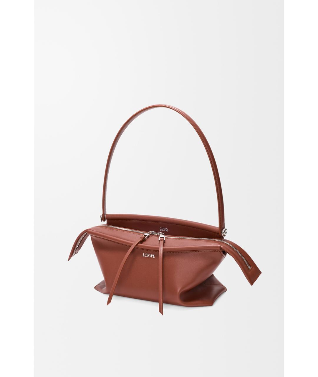 LOEWE Коричневая кожаная сумка через плечо, фото 5