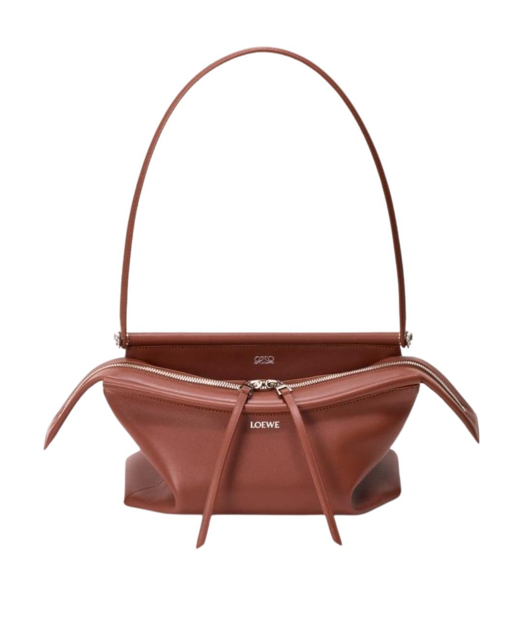 LOEWE Коричневая кожаная сумка через плечо, фото 1