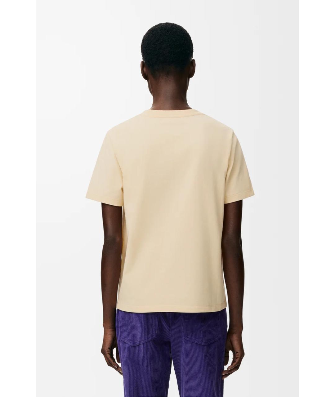 LOEWE Бежевая хлопковая футболка, фото 4