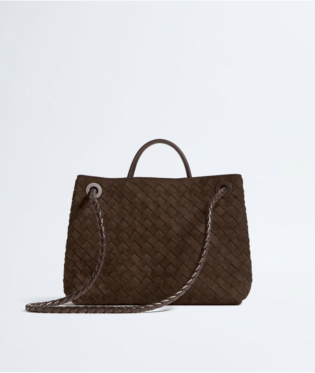 BOTTEGA VENETA Коричневая замшевая сумка тоут, фото 5