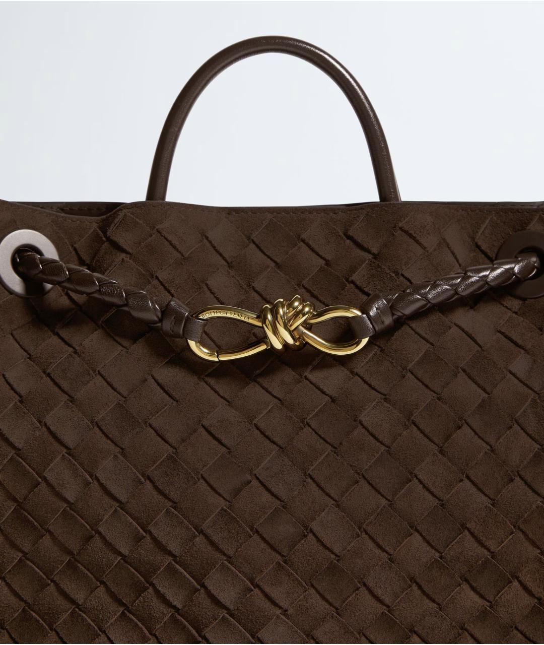 BOTTEGA VENETA Коричневая замшевая сумка тоут, фото 7