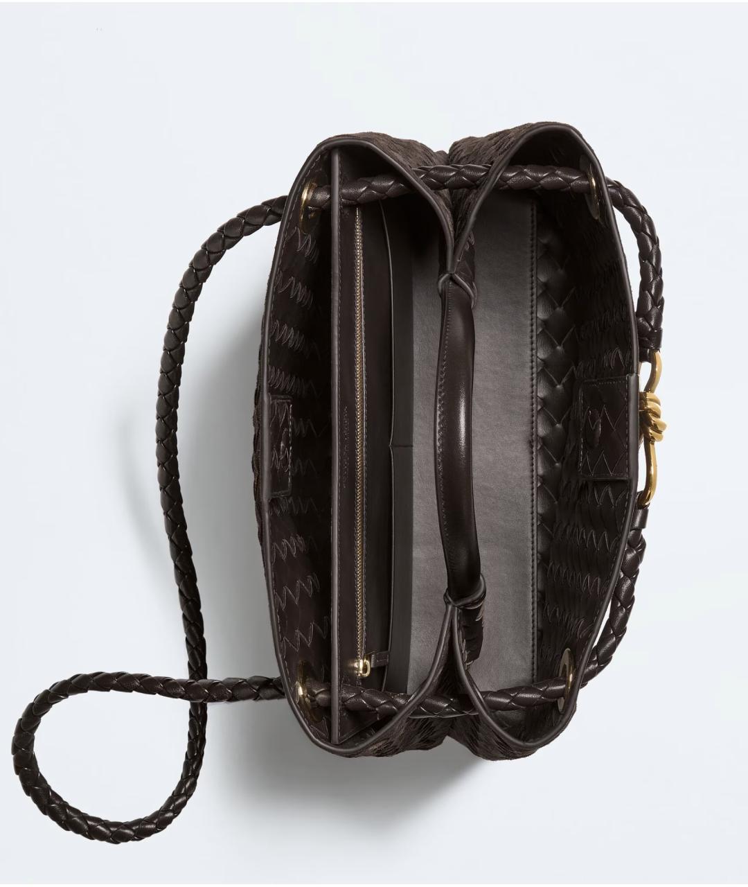 BOTTEGA VENETA Коричневая замшевая сумка тоут, фото 3