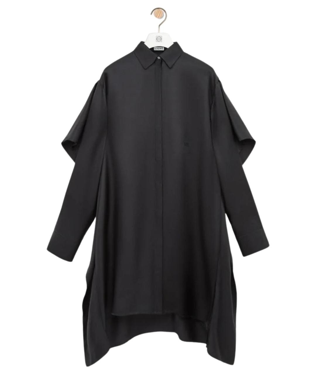 LOEWE Черное шелковое повседневное платье, фото 1