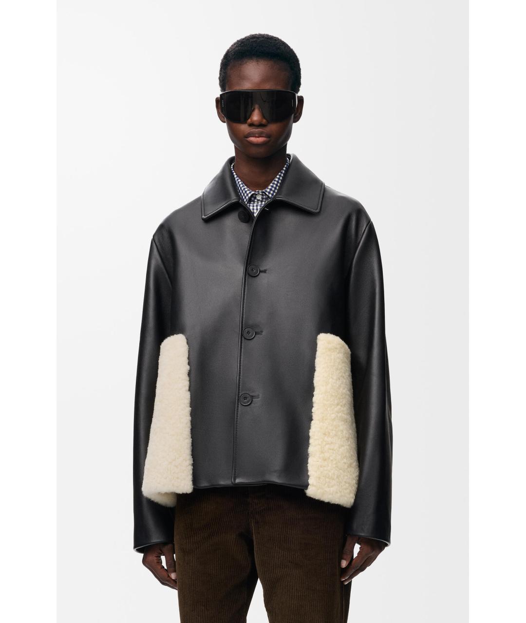 LOEWE Черная кожаная куртка, фото 3