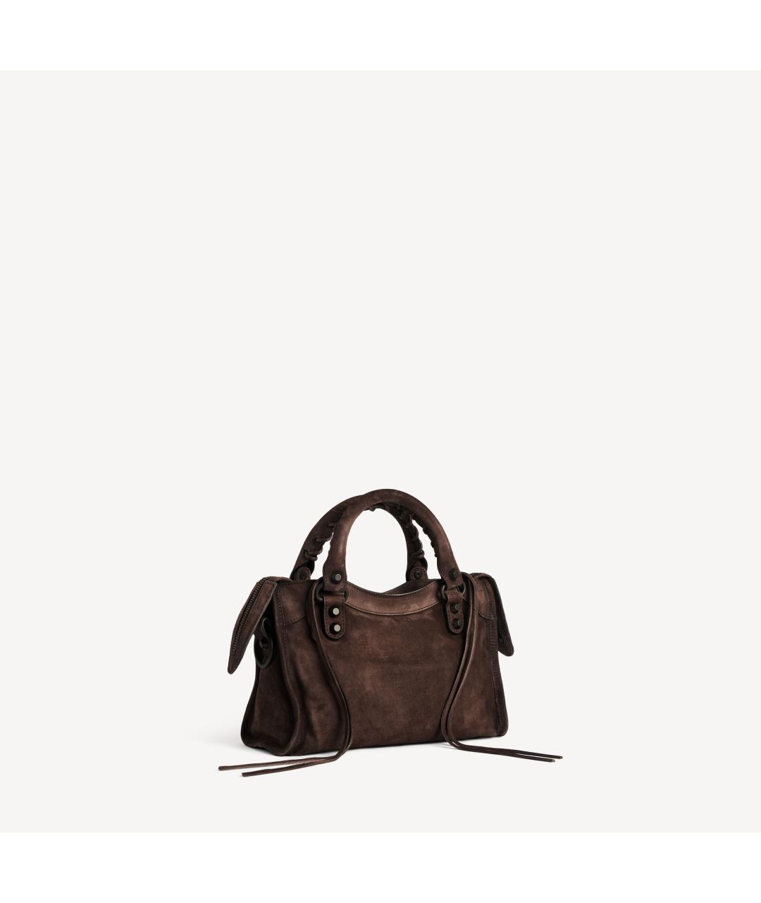 BALENCIAGA Коричневая кожаная сумка тоут, фото 3
