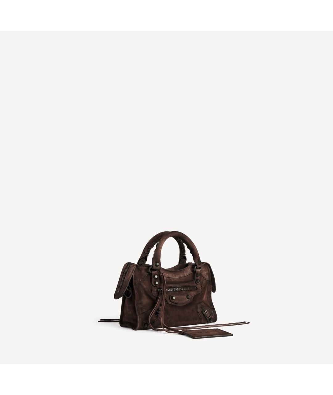 BALENCIAGA Коричневая кожаная сумка тоут, фото 2