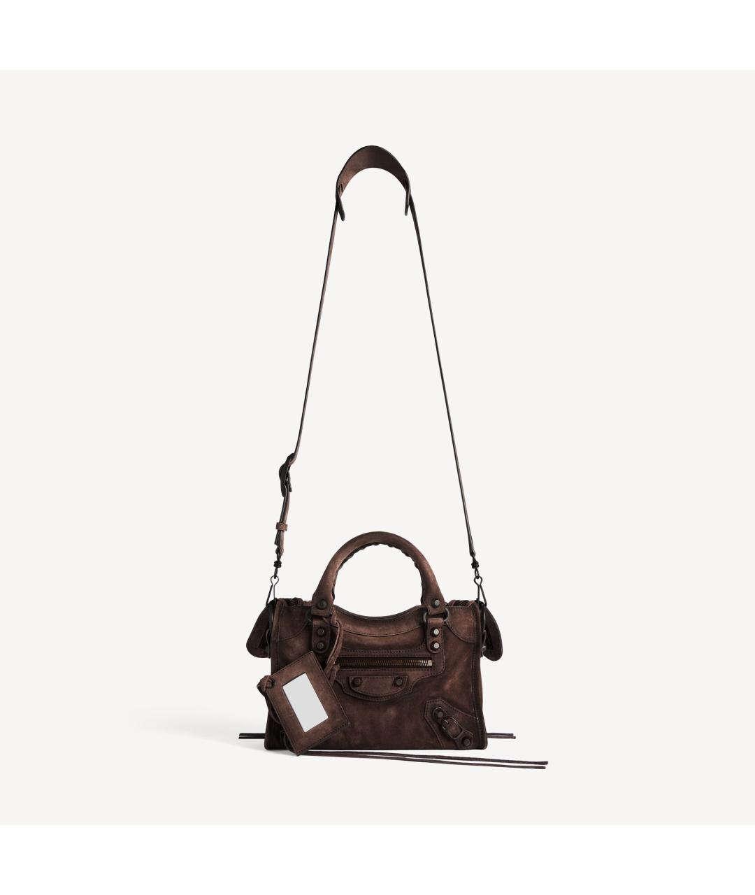 BALENCIAGA Коричневая кожаная сумка тоут, фото 4