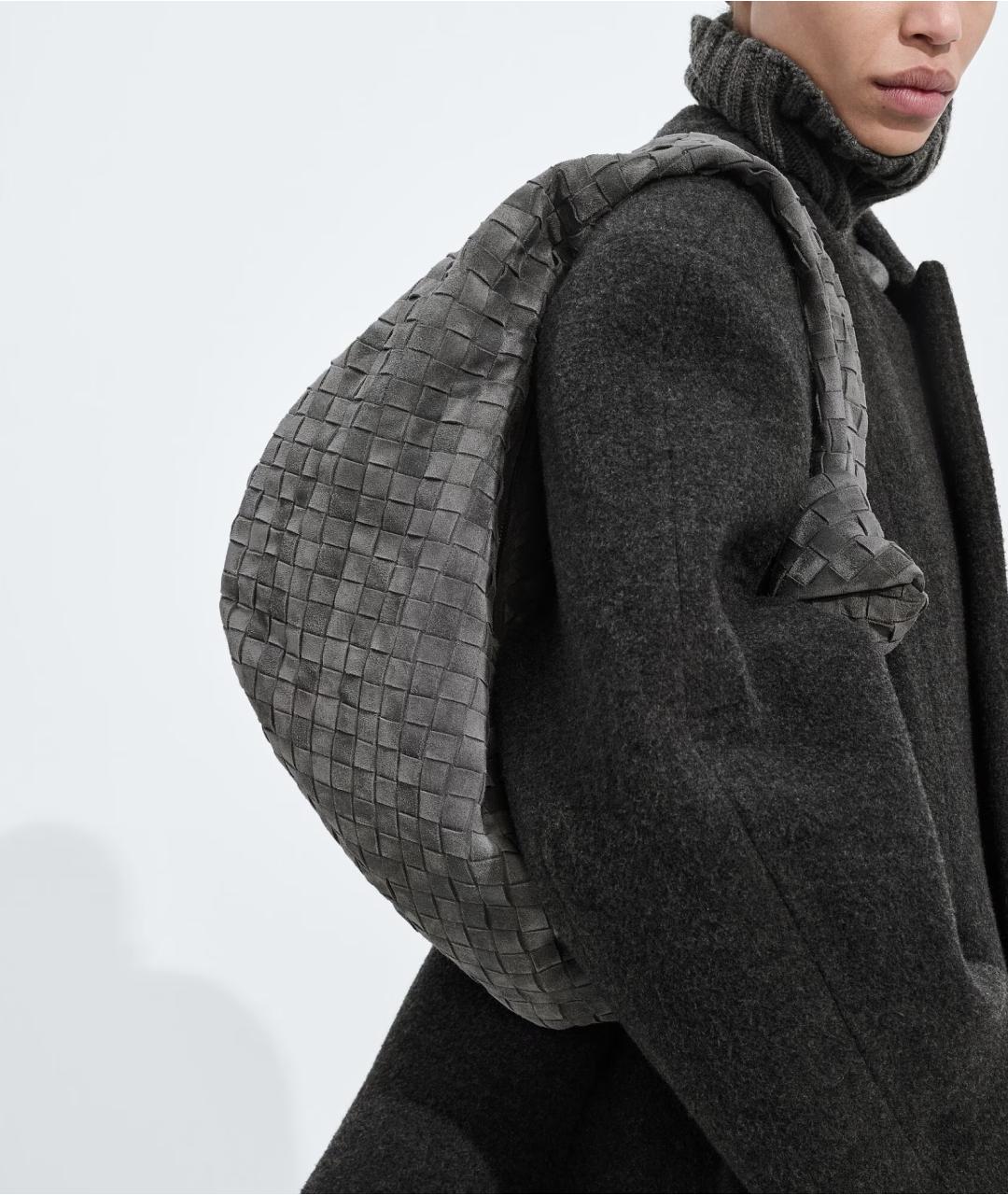 BOTTEGA VENETA Серая замшевая сумка через плечо, фото 2