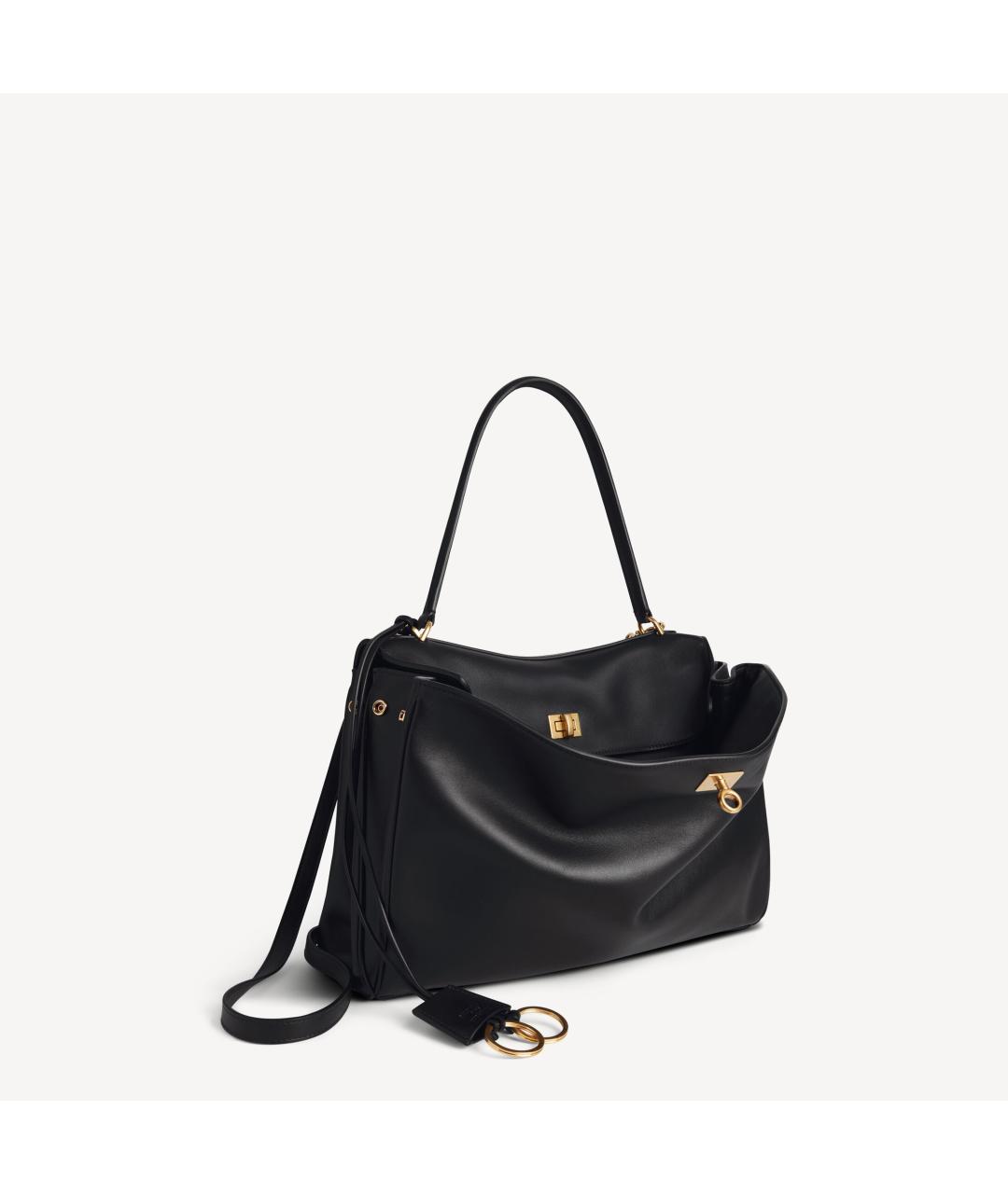 BALENCIAGA Черная кожаная сумка тоут, фото 2