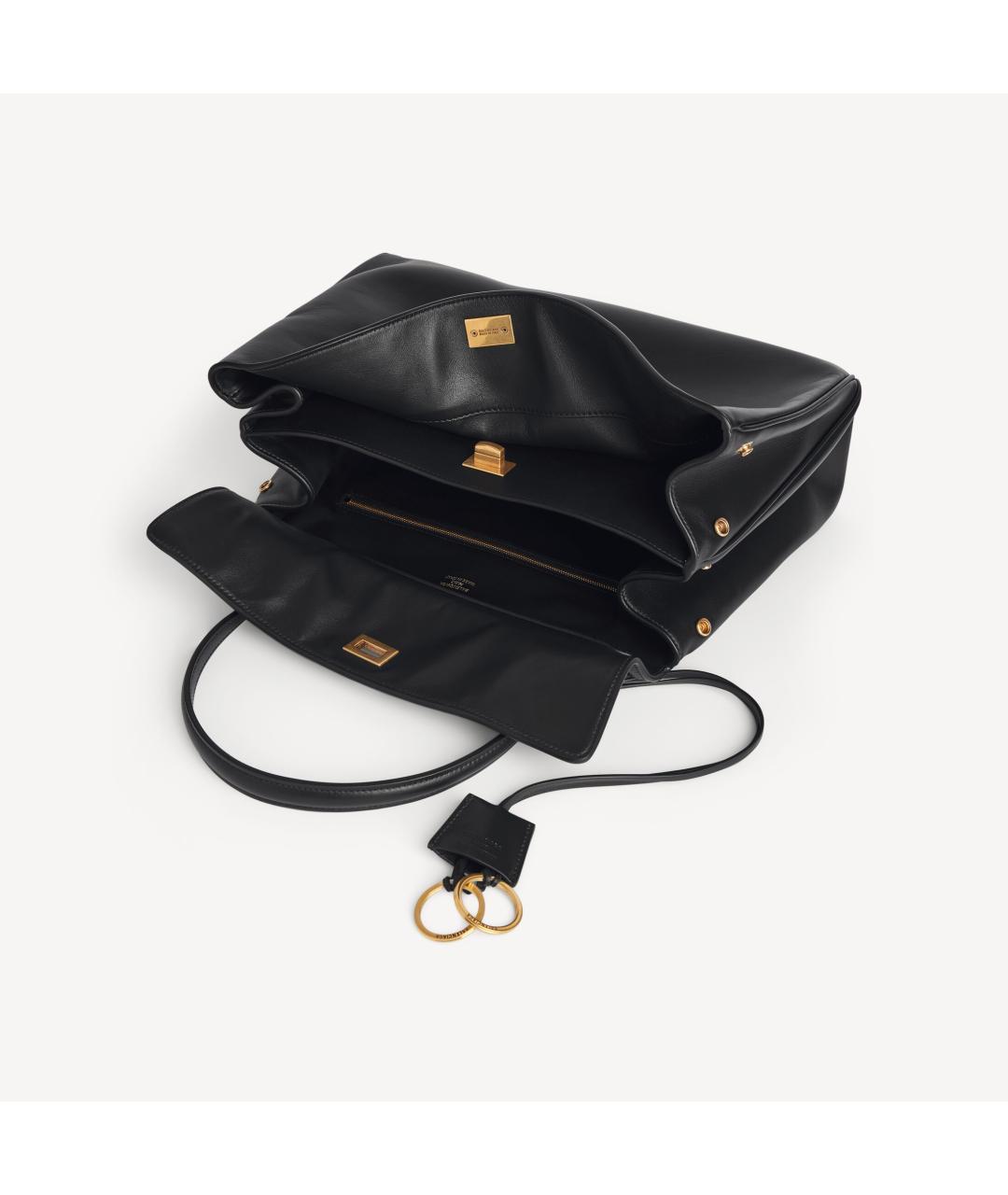 BALENCIAGA Черная кожаная сумка тоут, фото 5