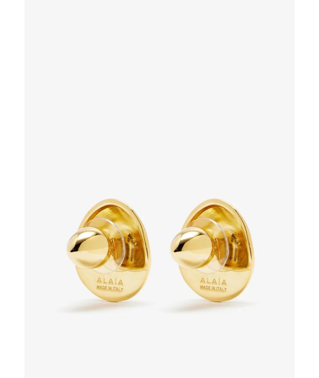 ALAIA Золотые металлические серьги, фото 3