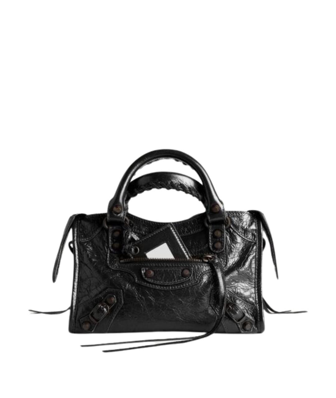 BALENCIAGA Черная кожаная сумка тоут, фото 1
