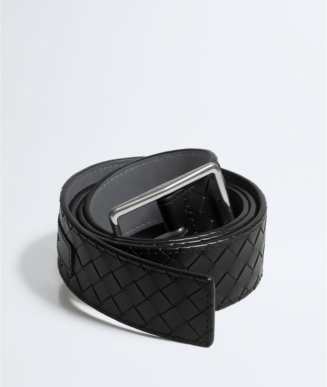 BOTTEGA VENETA Черный кожаный ремень, фото 3