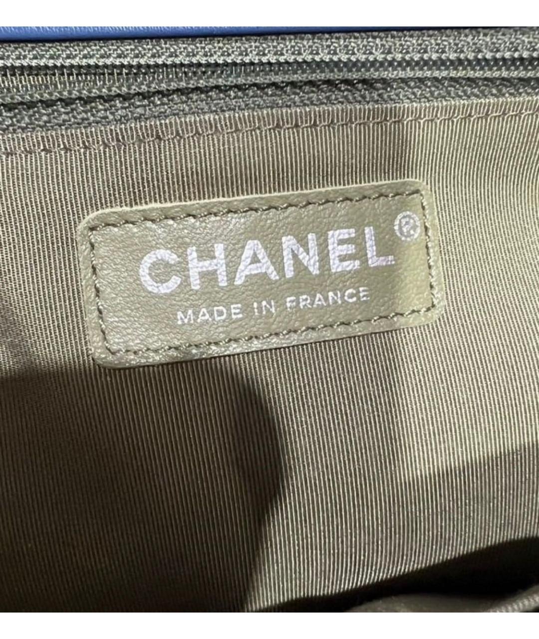 CHANEL Голубая кожаная сумка через плечо, фото 7