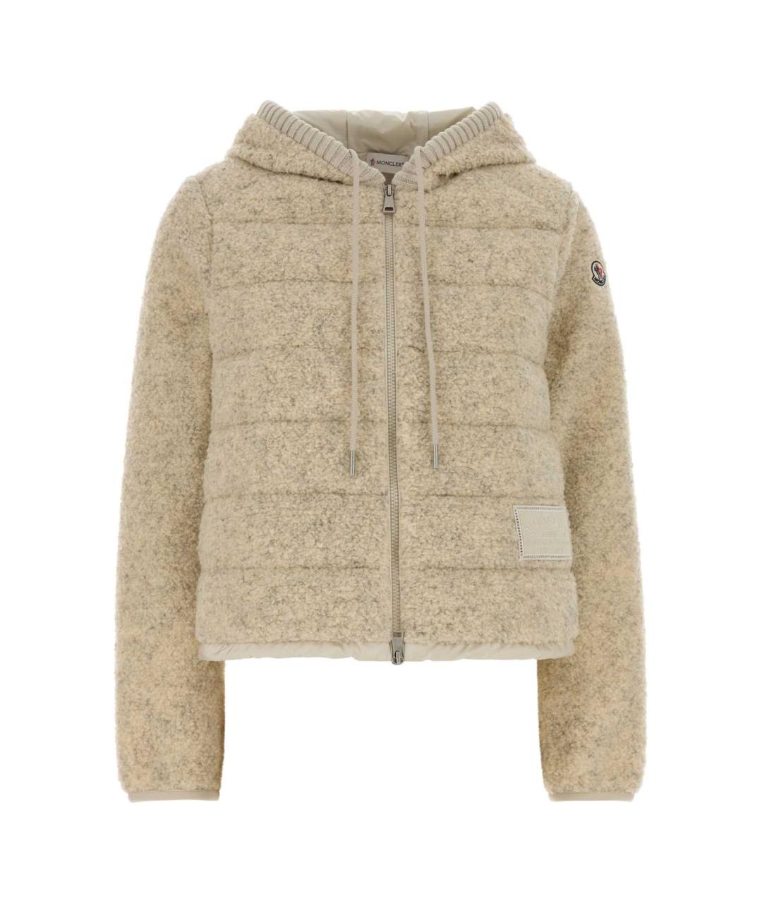 MONCLER Бежевая полиэстеровая куртка, фото 1