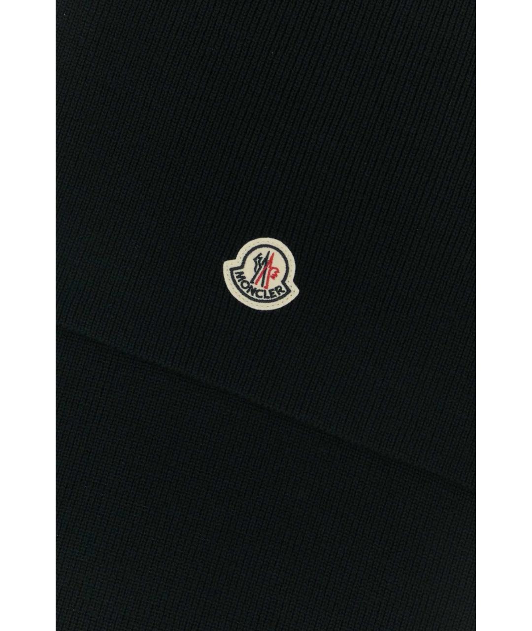 MONCLER Черный шерстяной шарф, фото 2