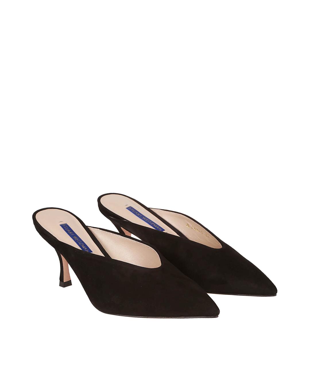 STUART WEITZMAN Черные замшевые мюли, фото 2