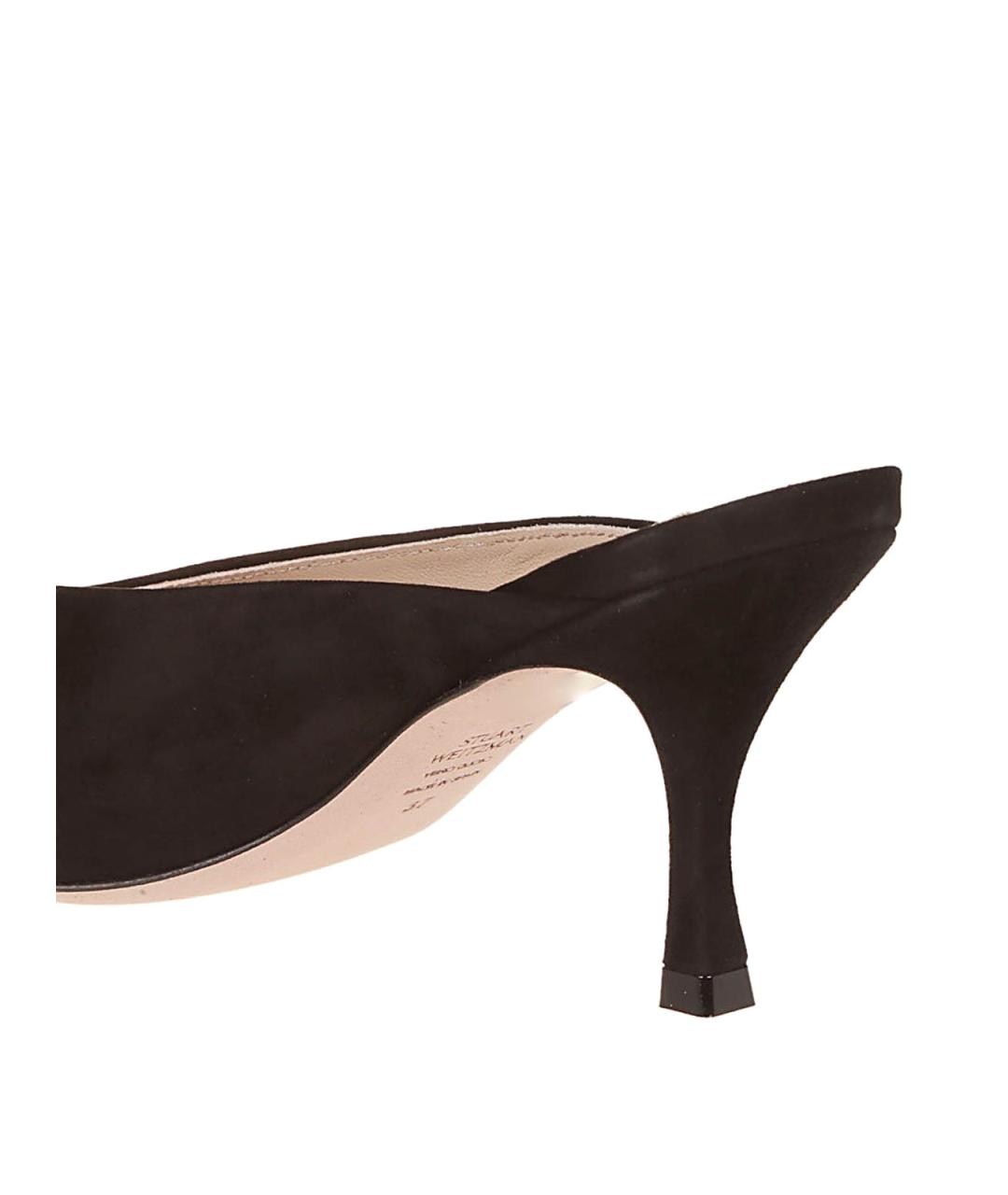 STUART WEITZMAN Черные замшевые мюли, фото 4