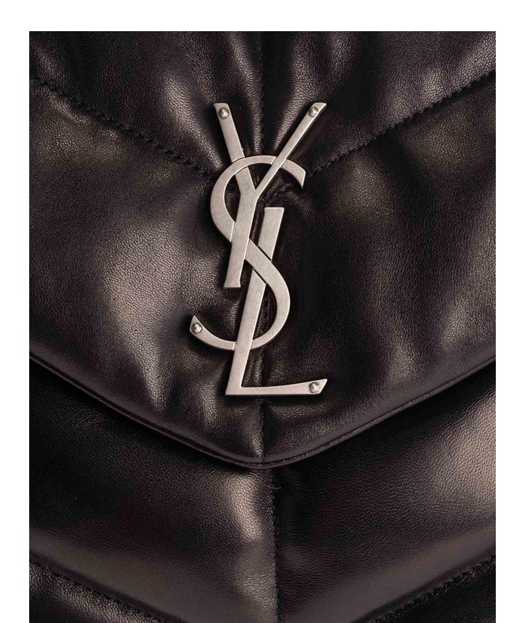 SAINT LAURENT Черная кожаная сумка через плечо, фото 2