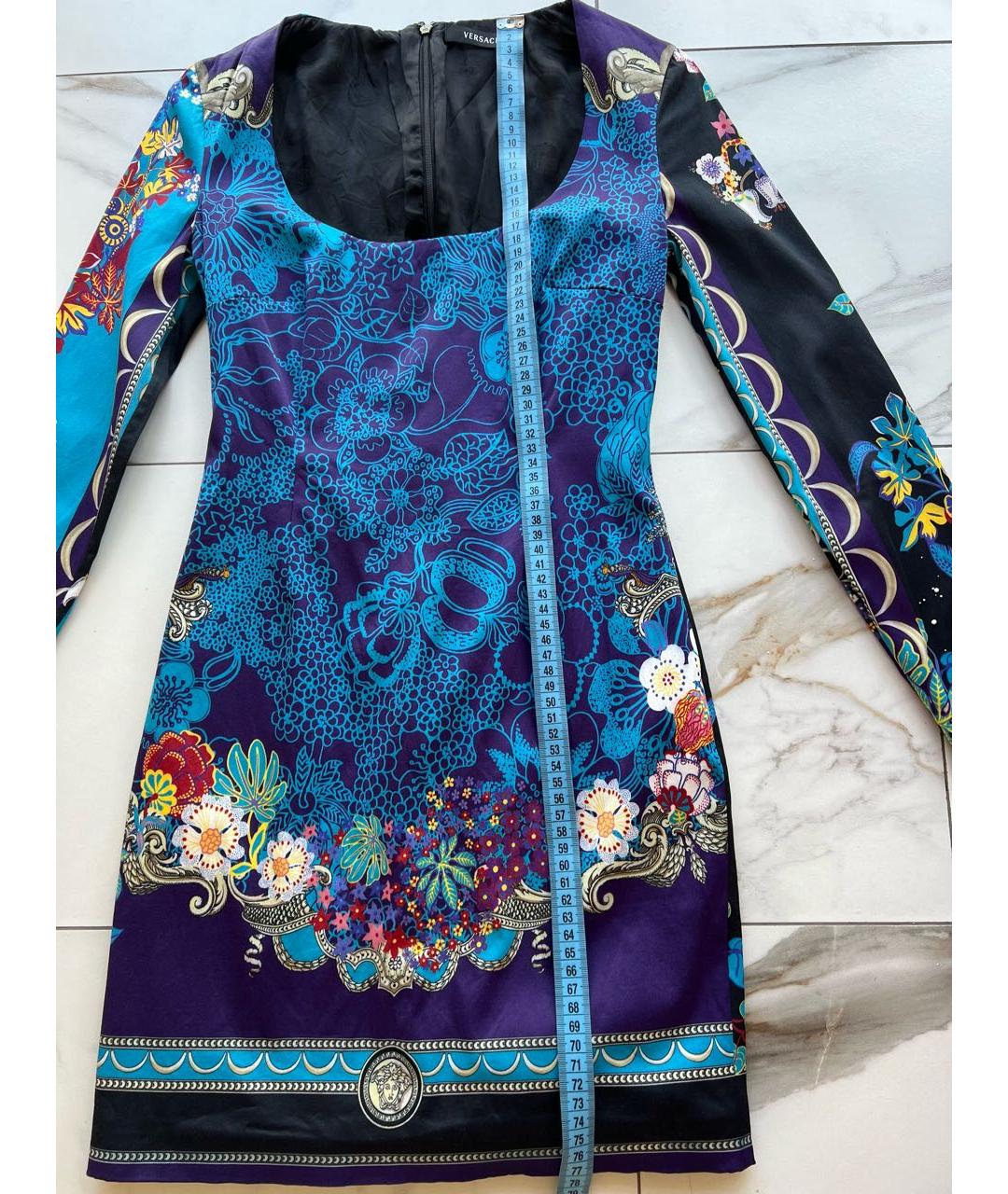 VERSACE Мульти вискозное повседневное платье, фото 6