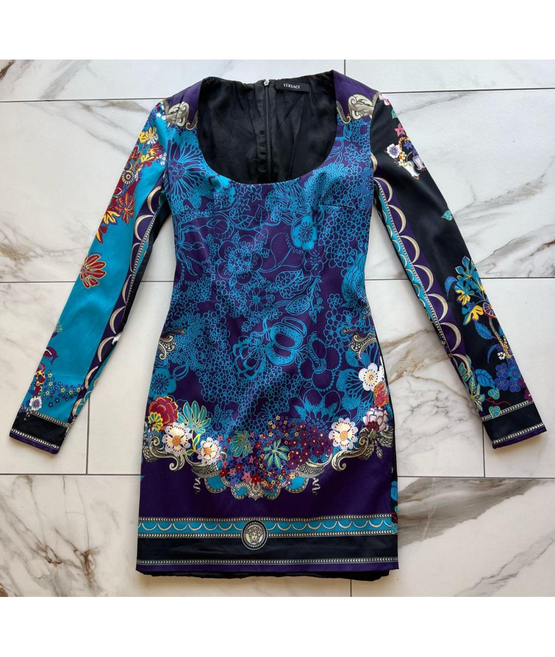 VERSACE Мульти вискозное повседневное платье, фото 9