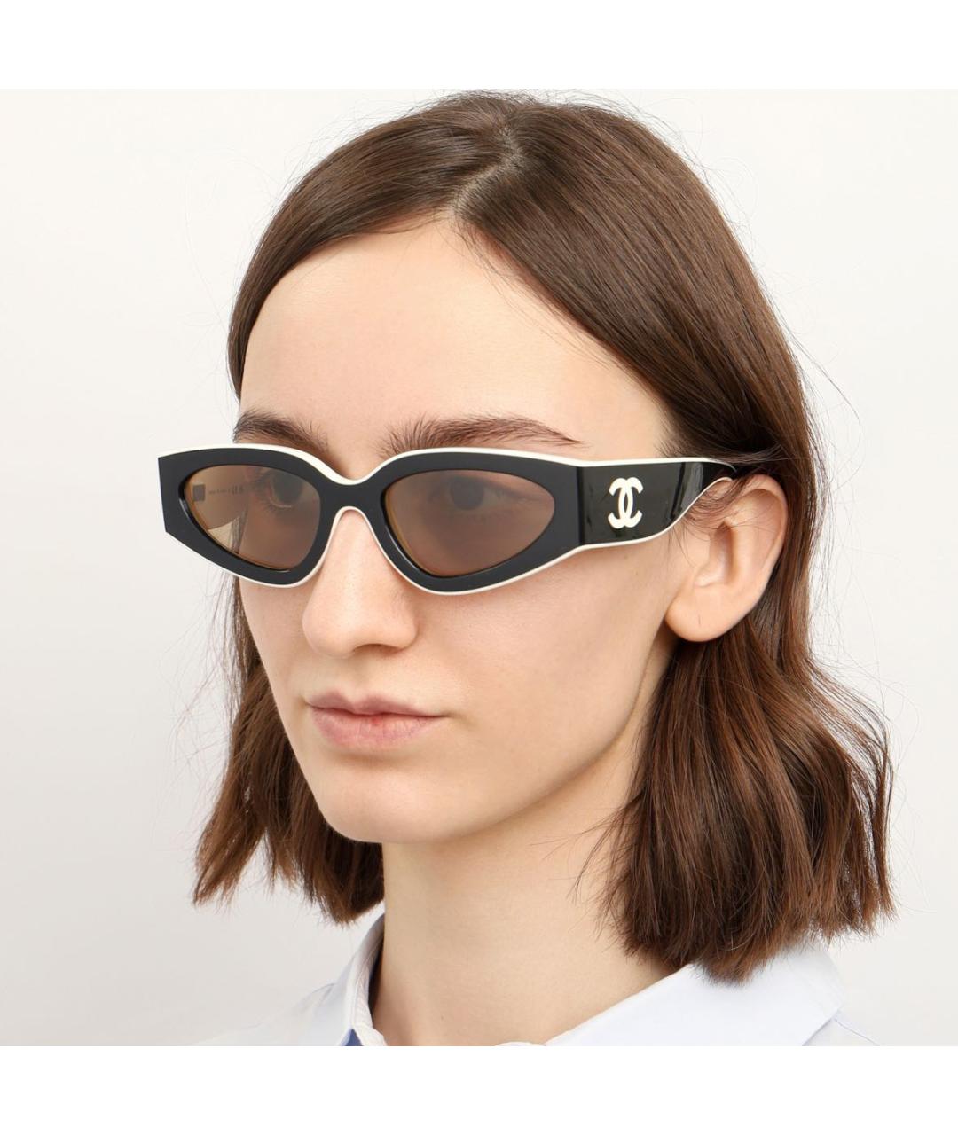 CHANEL Черные пластиковые солнцезащитные очки, фото 8