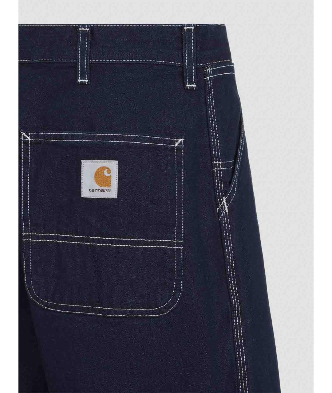 CARHARTT Темно-синие хлопковые прямые джинсы, фото 3