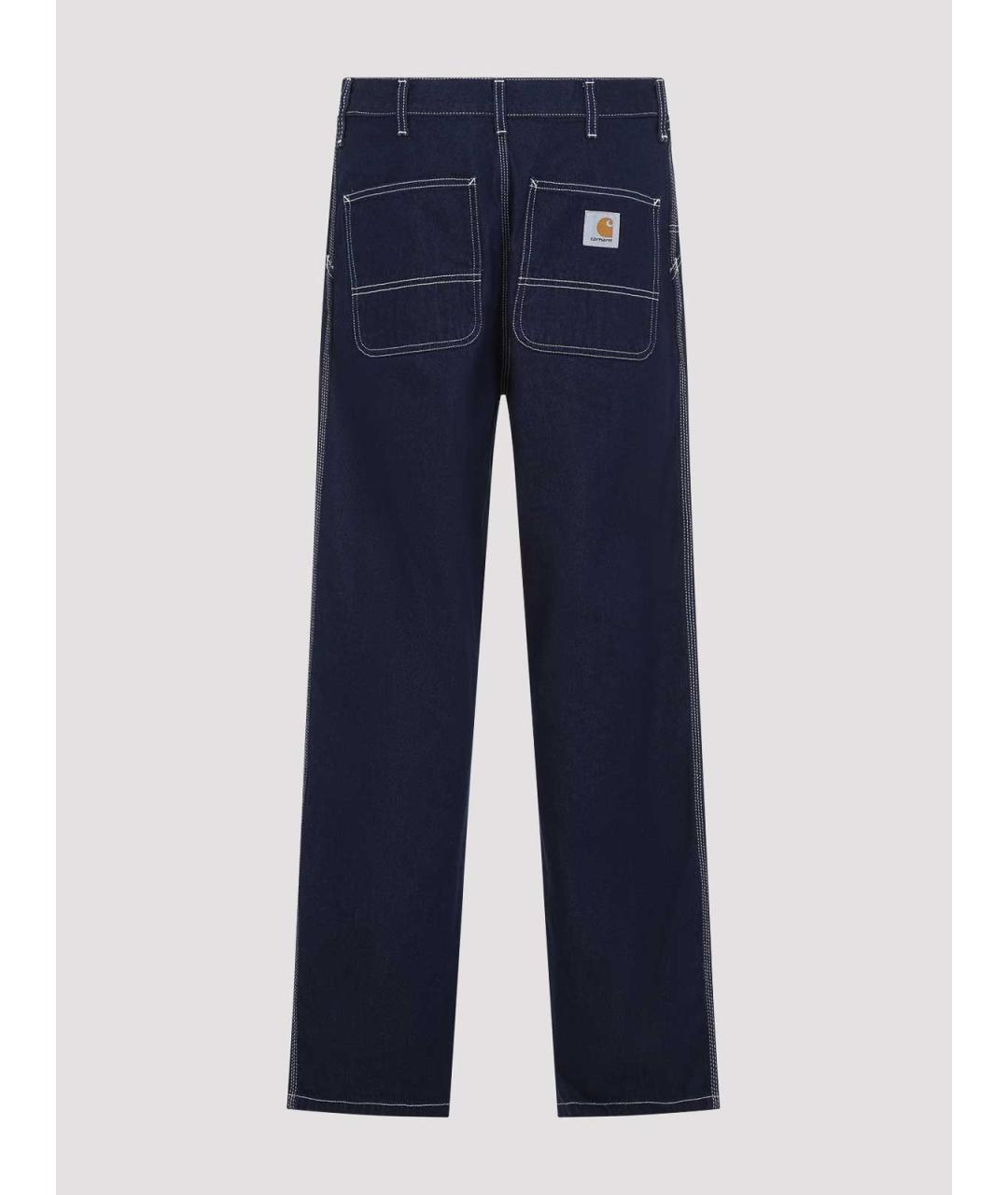 CARHARTT Темно-синие хлопковые прямые джинсы, фото 2