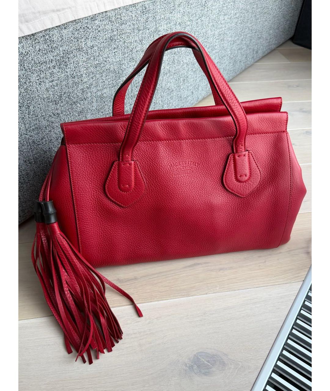GUCCI Коричневая кожаная сумка с короткими ручками, фото 9