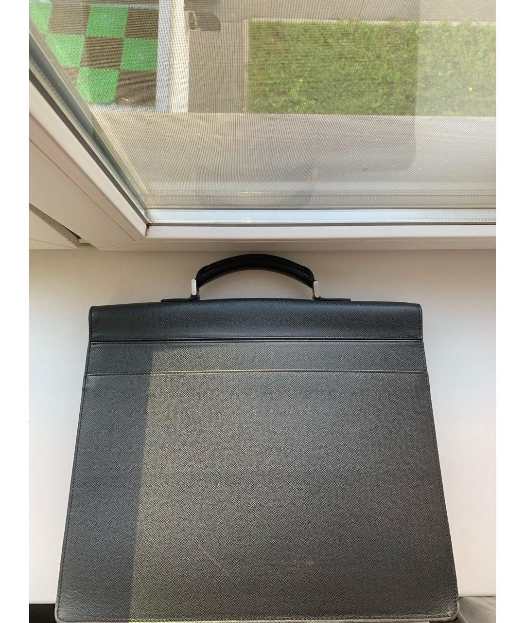 LOUIS VUITTON Черный портфель из кожи питона, фото 3