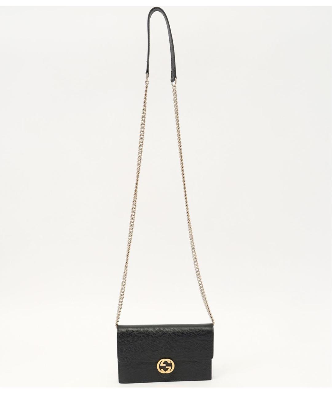 GUCCI Черная кожаная сумка через плечо, фото 4