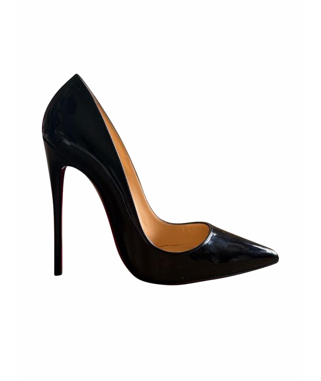 CHRISTIAN LOUBOUTIN Черные кожаные туфли, фото 1