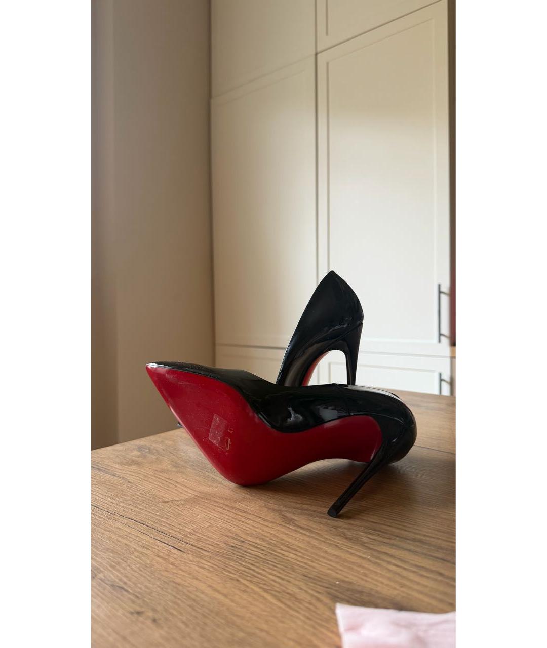 CHRISTIAN LOUBOUTIN Черные кожаные туфли, фото 4