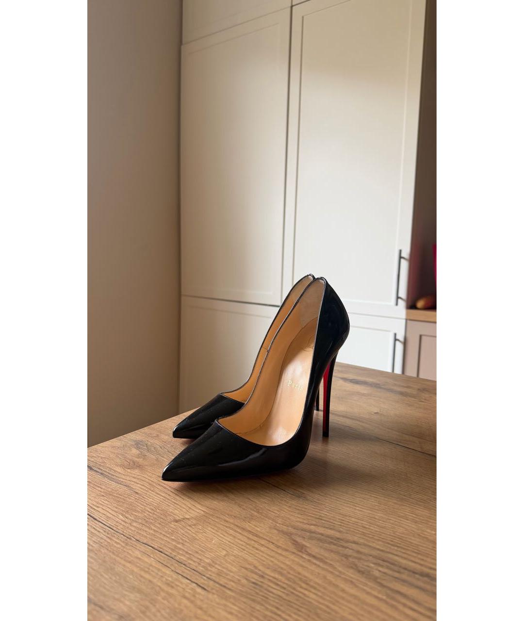 CHRISTIAN LOUBOUTIN Черные кожаные туфли, фото 5