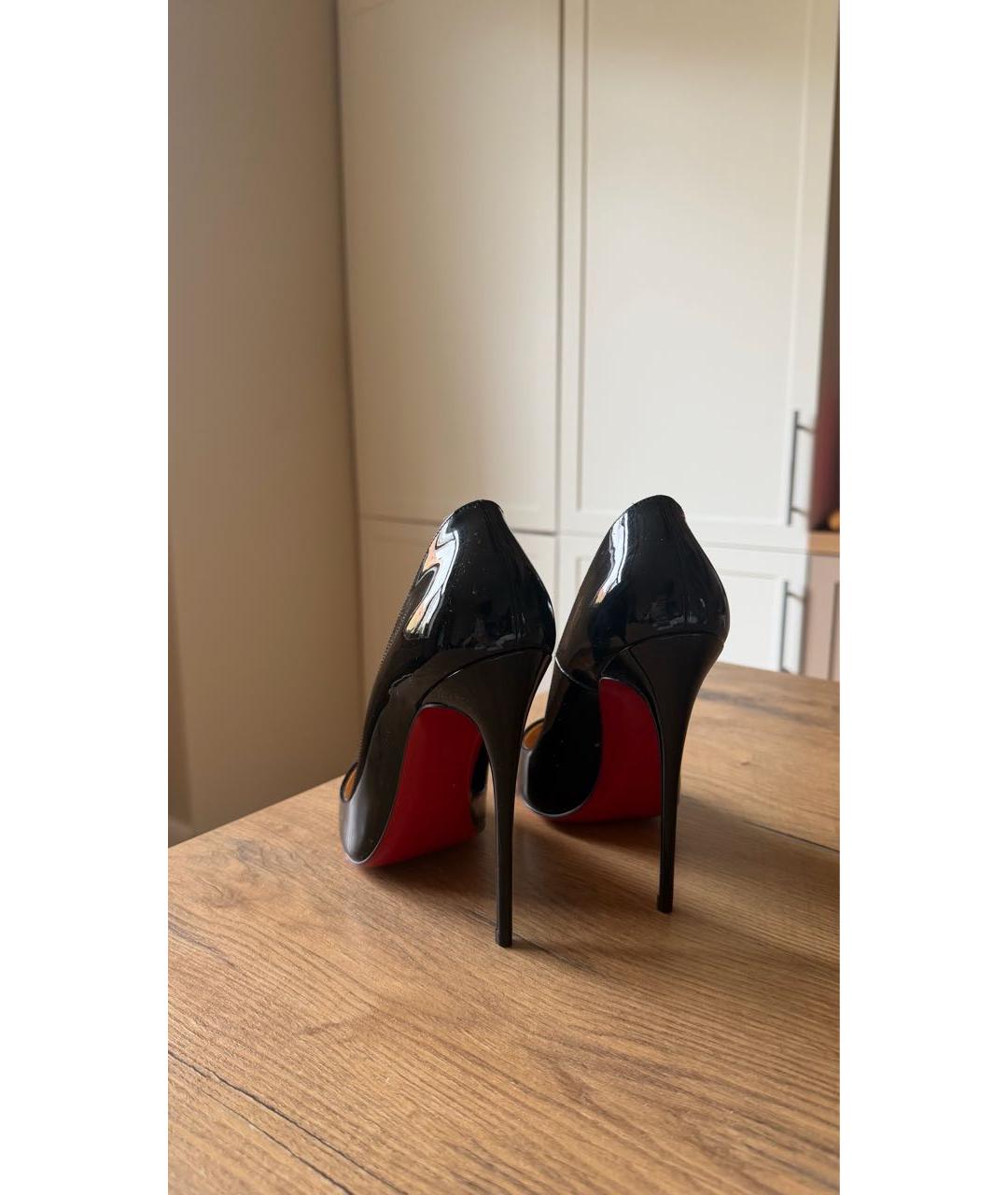 CHRISTIAN LOUBOUTIN Черные кожаные туфли, фото 3