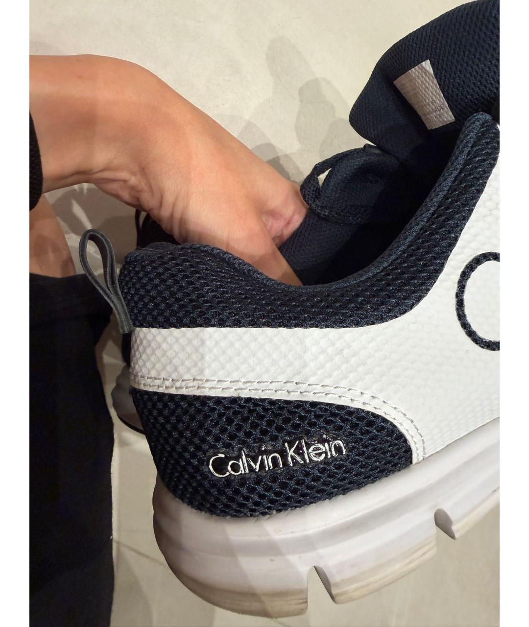 CALVIN KLEIN Белые текстильные низкие кроссовки / кеды, фото 2