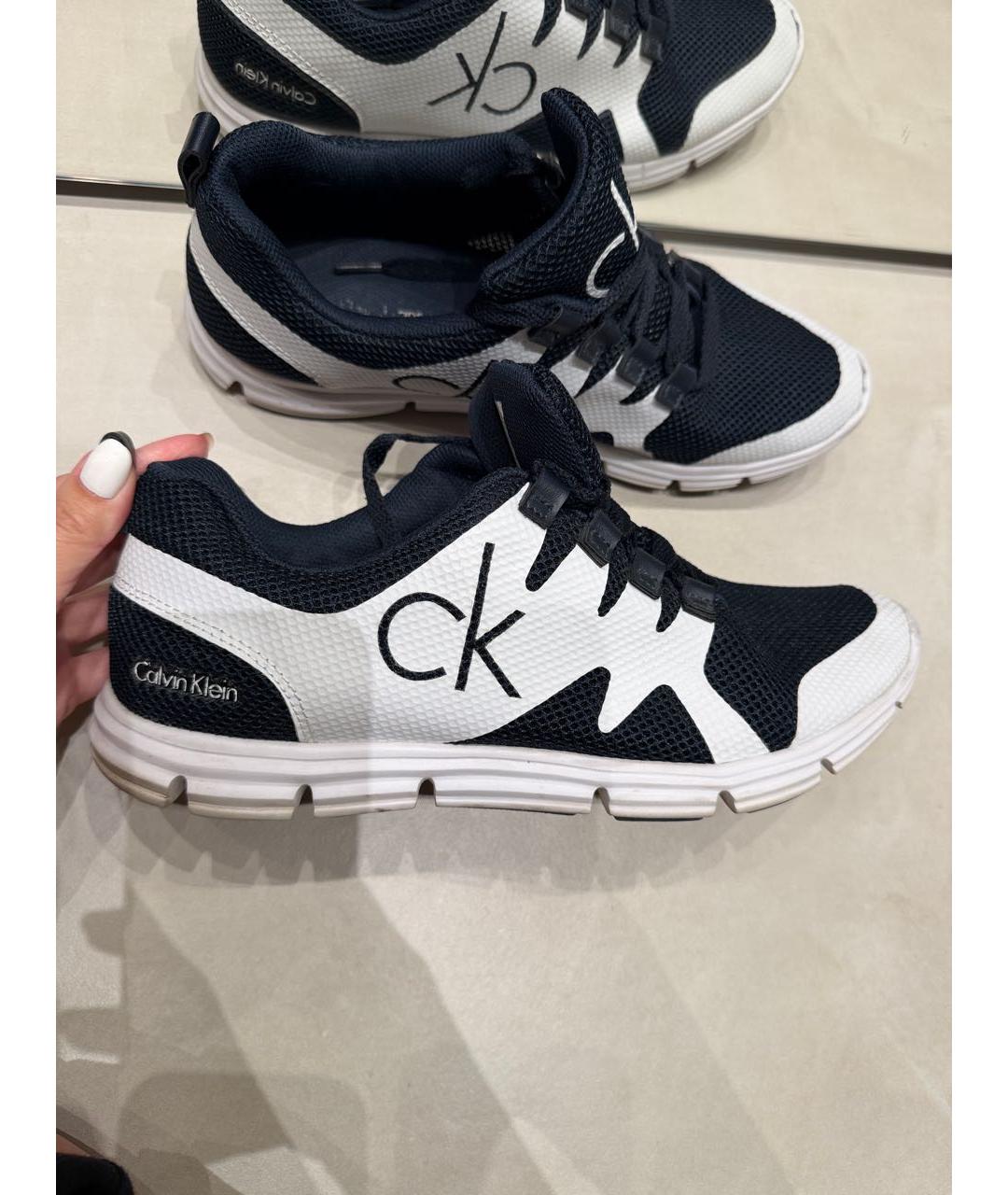 CALVIN KLEIN Белые текстильные низкие кроссовки / кеды, фото 5