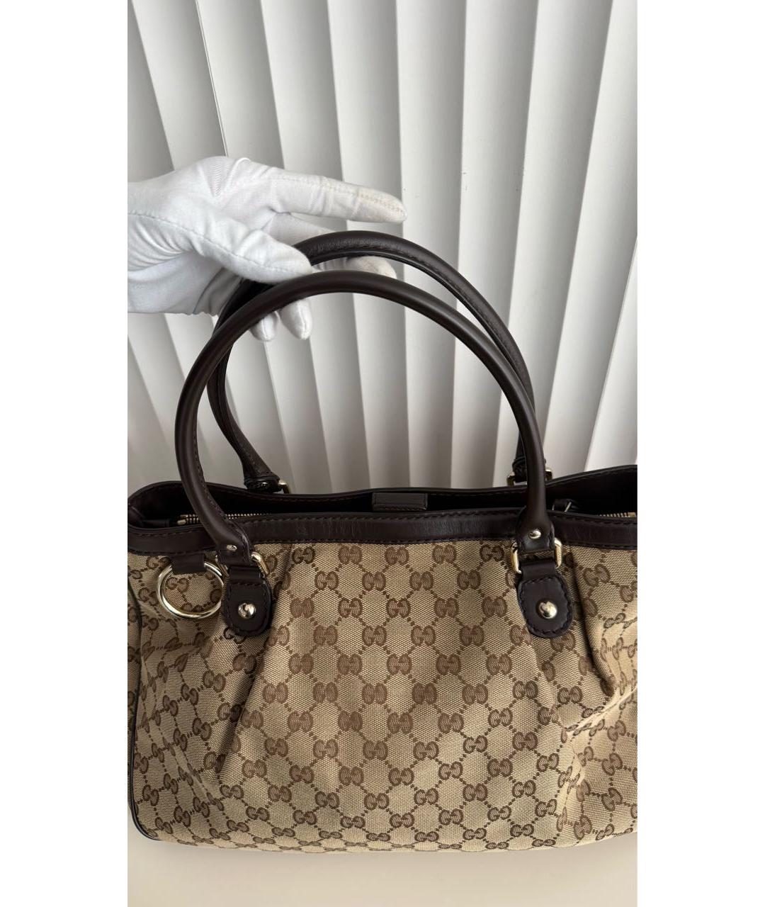 GUCCI Мульти сумка с короткими ручками из канвы, фото 8