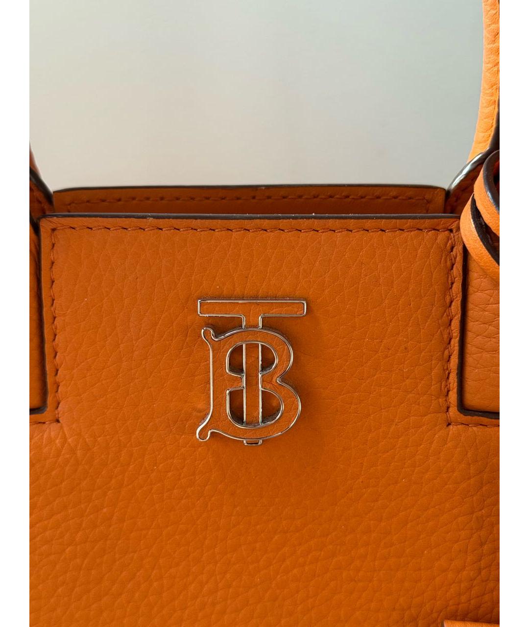 BURBERRY Оранжевая кожаная сумка с короткими ручками, фото 8