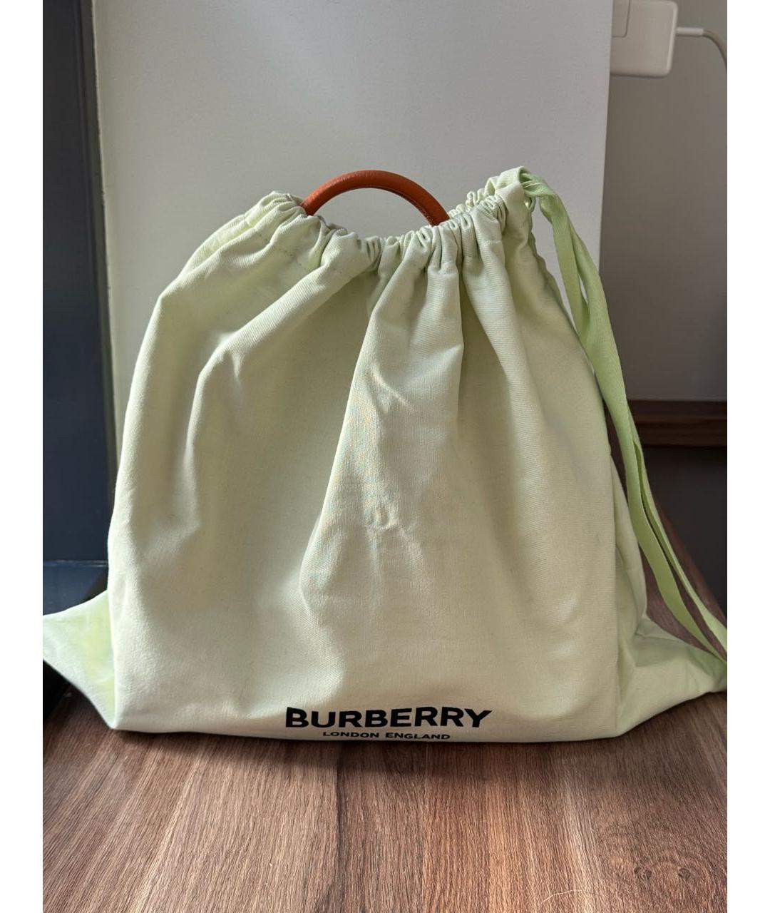 BURBERRY Оранжевая кожаная сумка с короткими ручками, фото 5