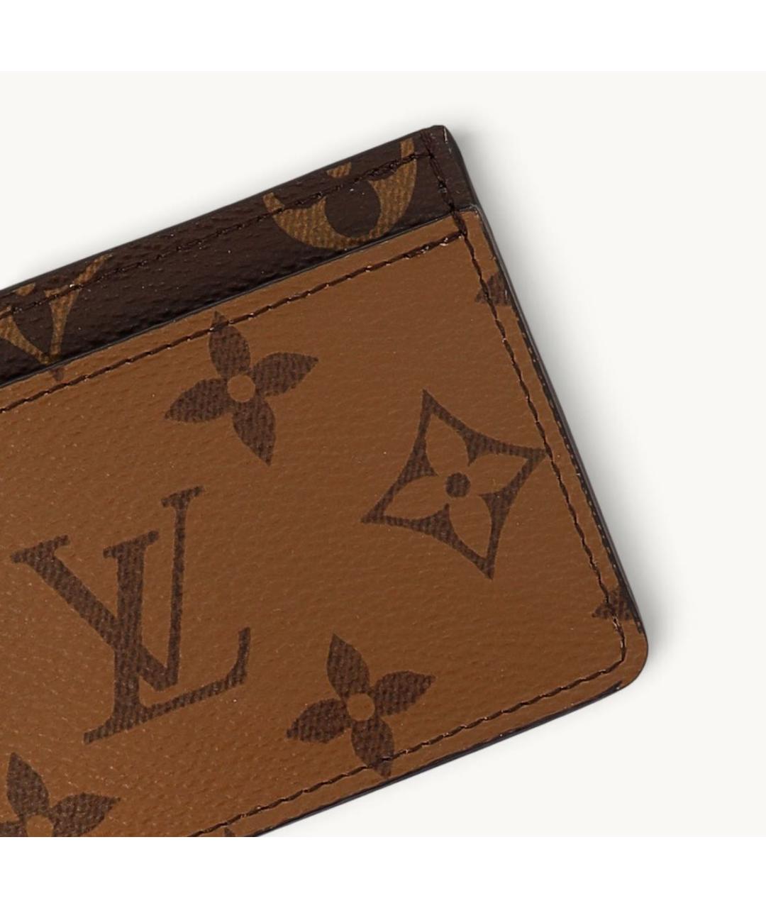 LOUIS VUITTON Коричневый кожаный кардхолдер, фото 6